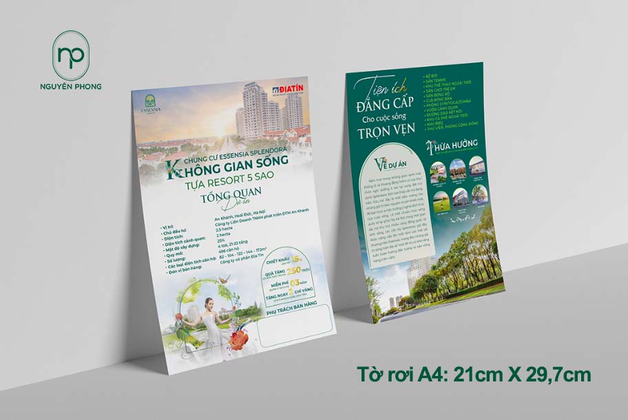 Mẫu in tờ rơi A4 về bất động sản 